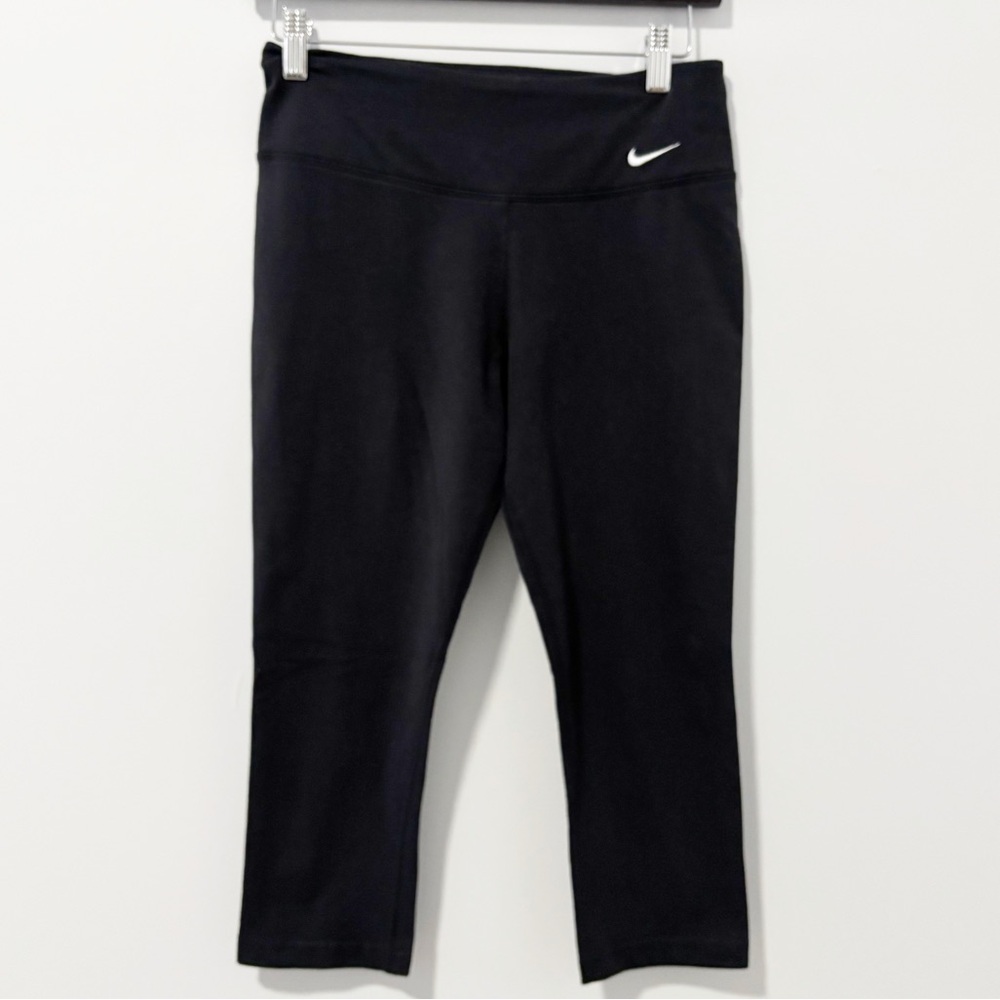 Nike Dri-Fit Cropped‎ Leggings Womens Sz Small Black Workout Training Activewear
